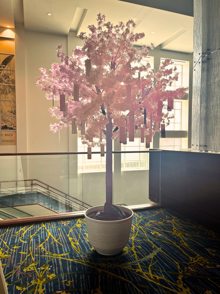 Healthy Birth Day cherry blossom in memory tree.